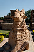 The great Chola temples of Tamil Nadu - The Brihadisvara temple of Gangaikondacholapuram. The large Nandi positioned to the east of the main temple.  